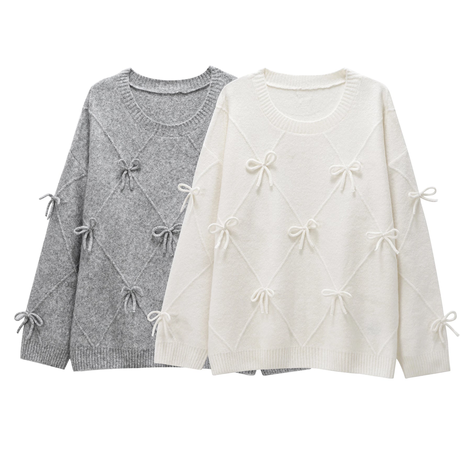 Trafshe arco camisola feminina outono inverno novo estilo preguiçoso solto exterior usar design anti-envelhecimento pulôver de malha topo 1269568