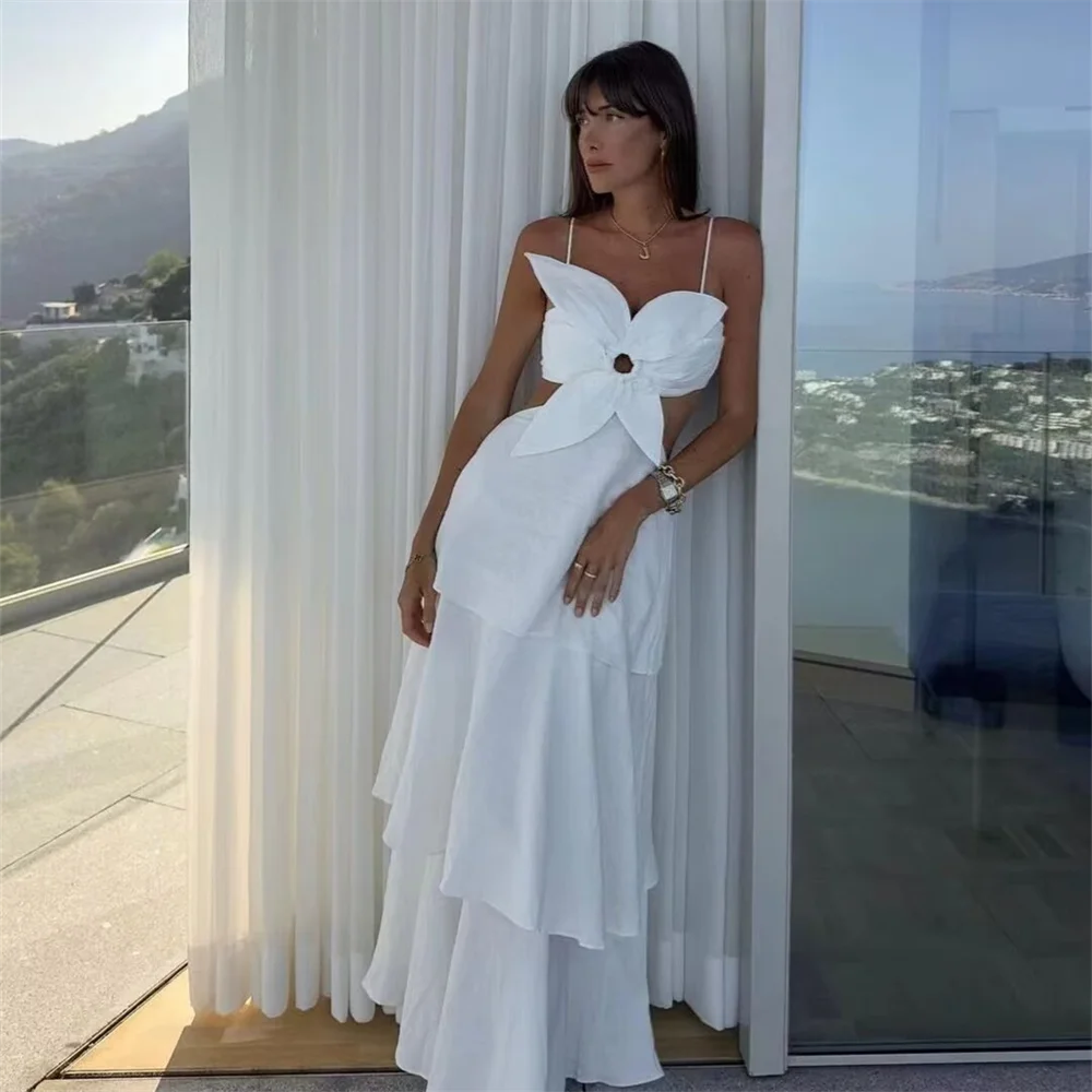 PB & ZA2024-Women's tridimensional flor empilhada cinta vestido, vestido de emagrecimento, versátil, sexy, cor sólida, estilo de moda, novo, outono