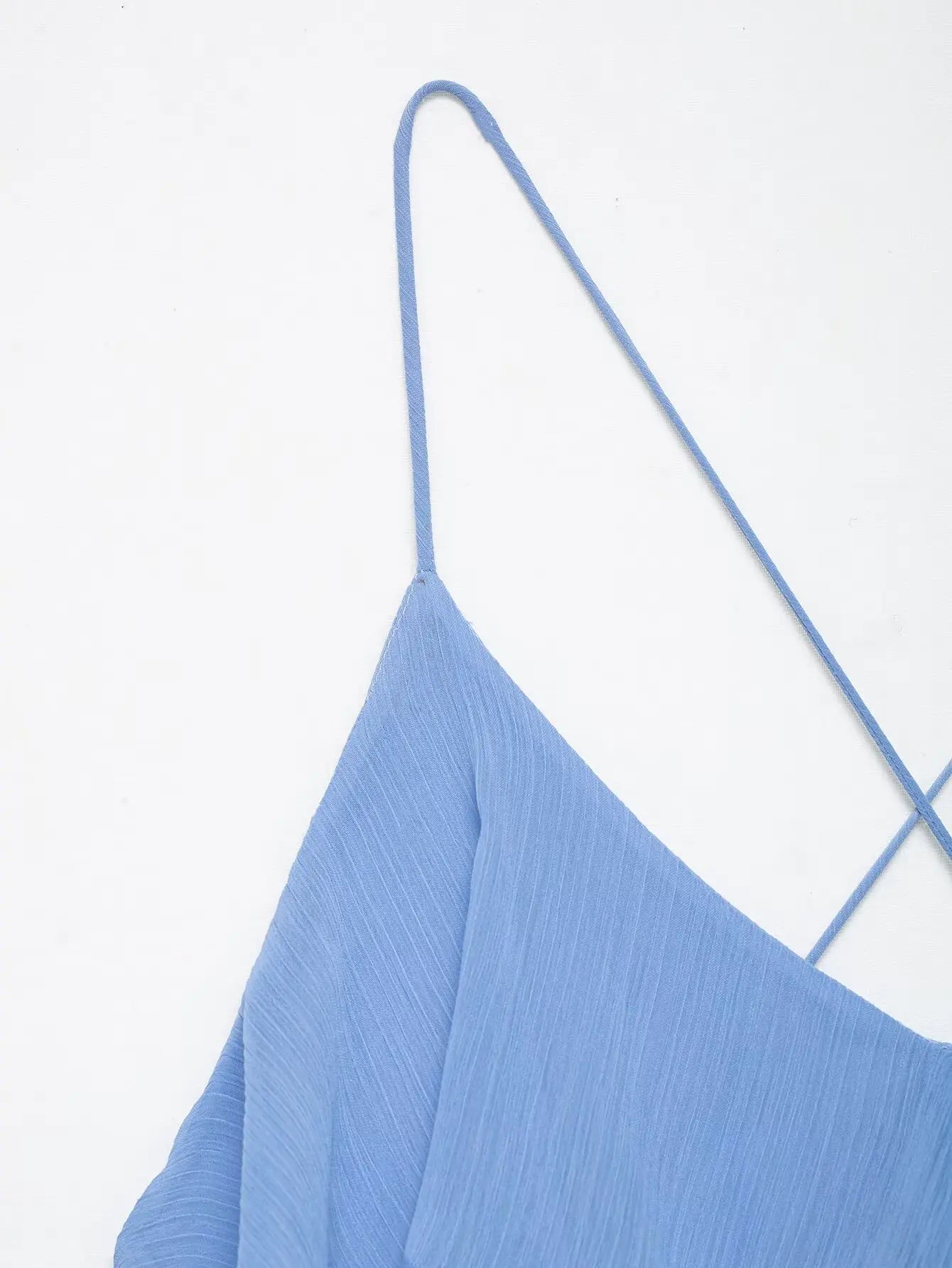 Myst & za2025 verão nova moda casual feminina simples e confortável temperamento em camadas vestido suspensor decorativo