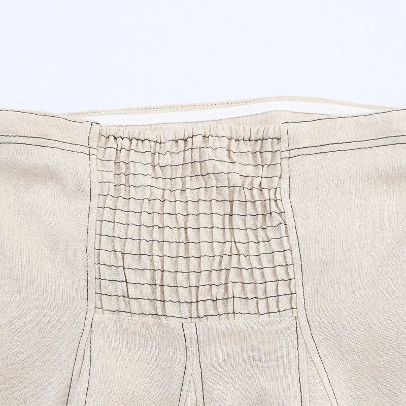 Elegante colete plissado calças de perna larga 2025 verão nova senhora calças compridas ternos moda babados fora do ombro regata calças soltas