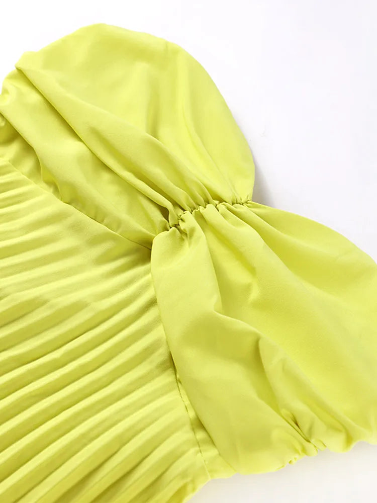 Vestido longo plissado sem alças feminino com fita, vestes femininas, sem mangas, sem costas, elegante, vestidos de festa, sexy, verão, novo, 2022