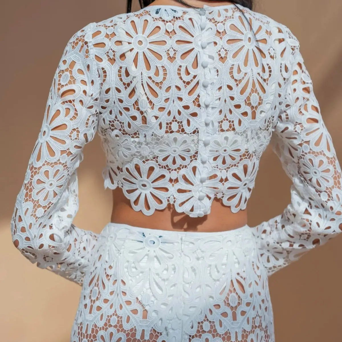 Branco elegante bordado oco para fora vestidos de praia conjunto sexy ver embora colheita topos saias longas conjuntos femininos roupas de verão