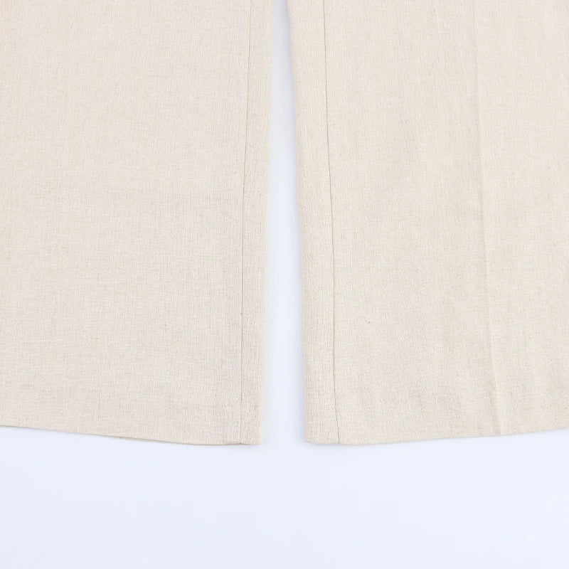 Elegante colete plissado calças de perna larga 2025 verão nova senhora calças compridas ternos moda babados fora do ombro regata calças soltas