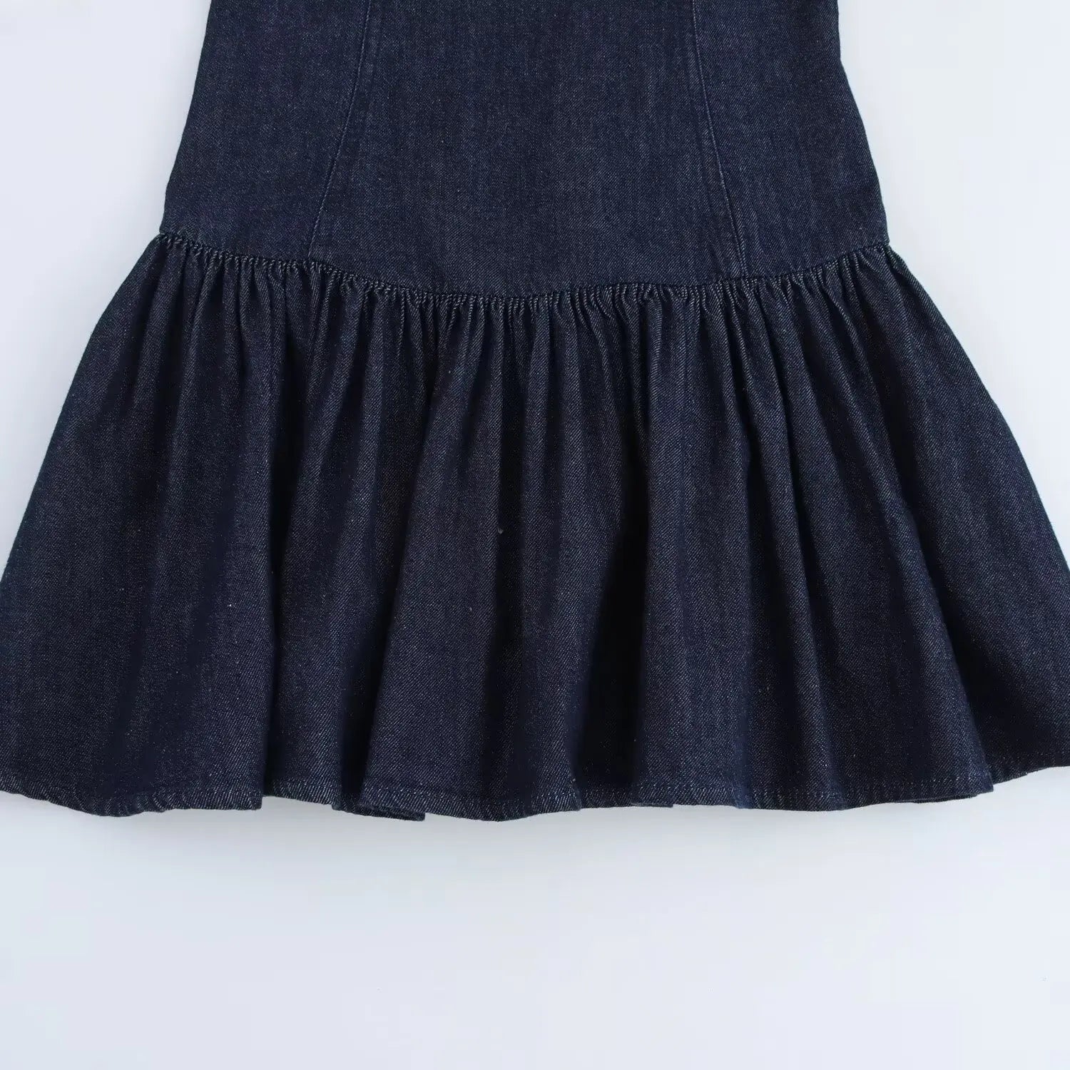 Traf denim vestido para mulheres moda outono inverno em camadas decorativas sem costas mini vestidos francês chique feminino roupas de noite