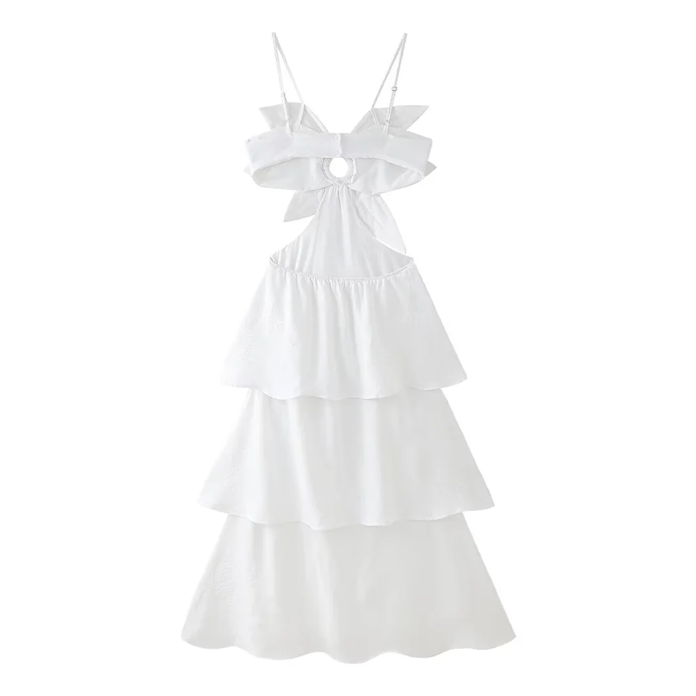 PB & ZA2024-Women's tridimensional flor empilhada cinta vestido, vestido de emagrecimento, versátil, sexy, cor sólida, estilo de moda, novo, outono