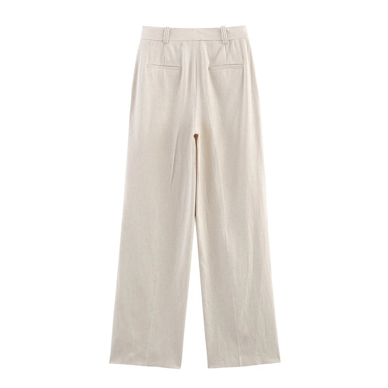 Elegante colete plissado calças de perna larga 2025 verão nova senhora calças compridas ternos moda babados fora do ombro regata calças soltas