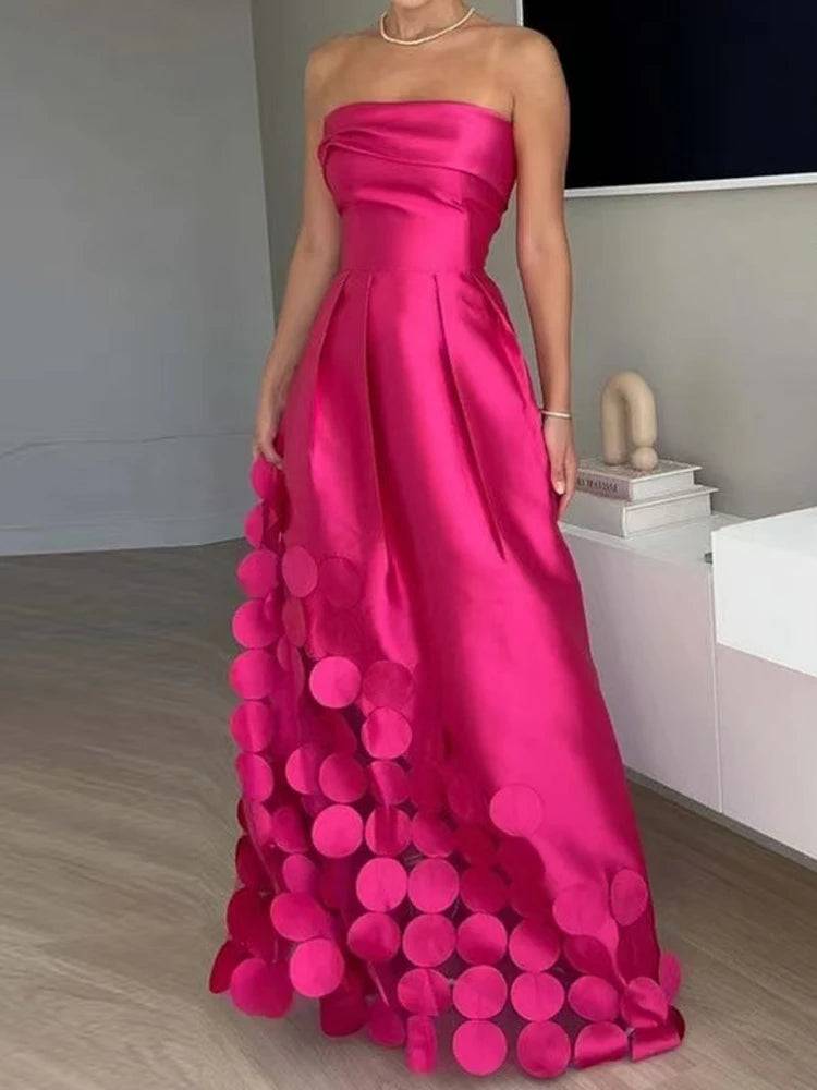 Sexy elegante fora do ombro cetim emendado oco para fora vestido de festa feminino verão sem costas vermelho chique banquete vestidos de noite 2025 novo
