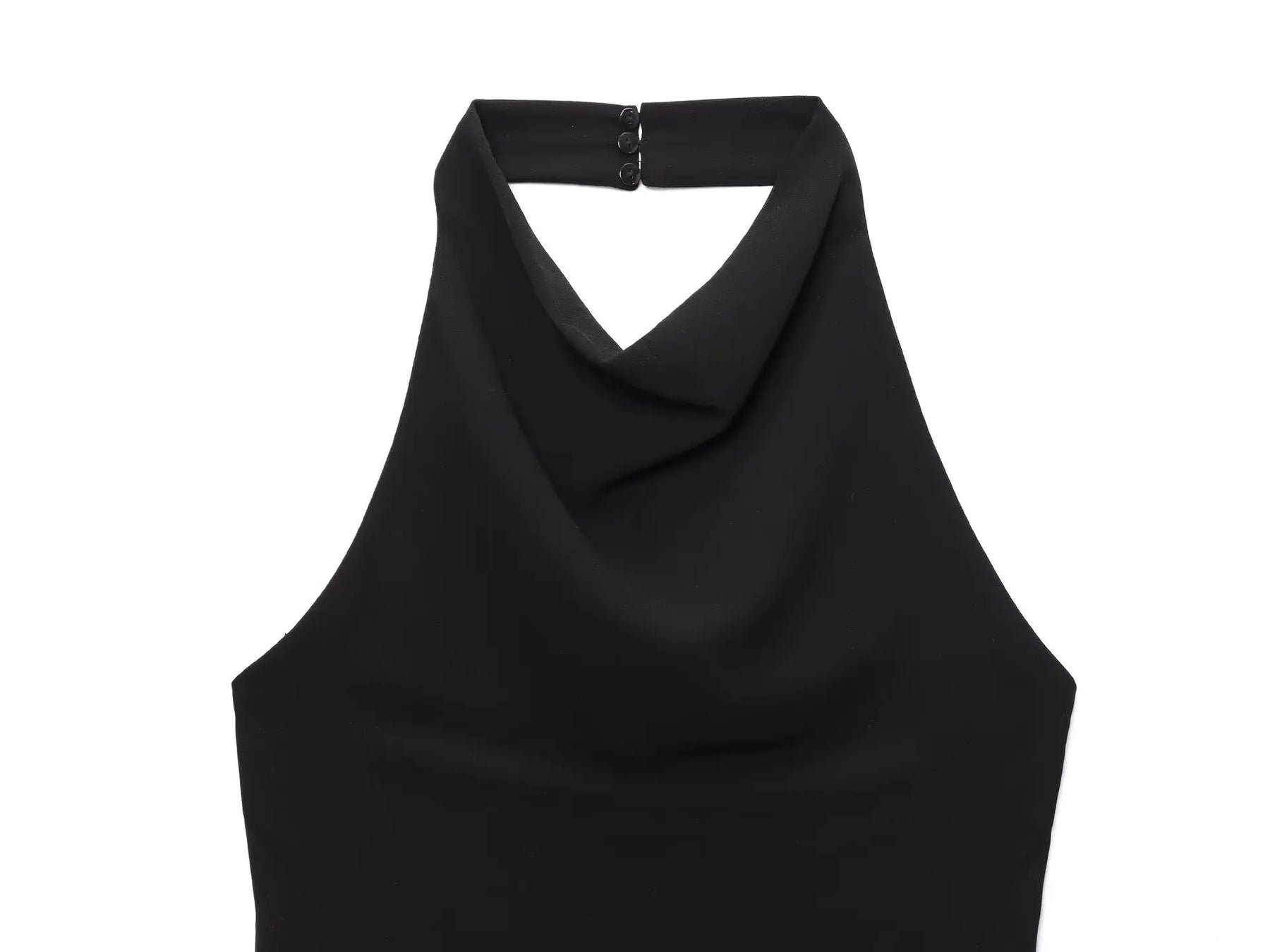 Roupas femininas 2025 verão novo produto estilo doce e picante em camadas decoração halter pescoço colarinho irregular vestido longo