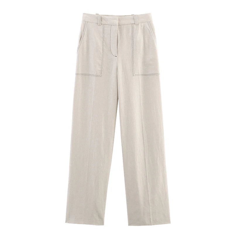 Elegante colete plissado calças de perna larga 2025 verão nova senhora calças compridas ternos moda babados fora do ombro regata calças soltas