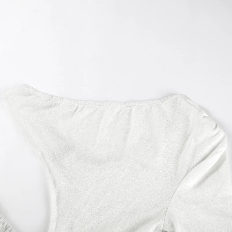 Sexy borlas santificar para fora vestido feminino fino gola inclinada uma mangas compridas vestidos femininos 2025 verão chique vestidos de cintura alta