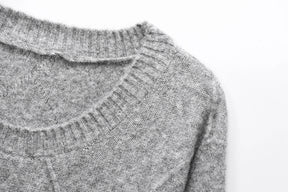 Trafshe arco camisola feminina outono inverno novo estilo preguiçoso solto exterior usar design anti-envelhecimento pulôver de malha topo ﻿ 1269568