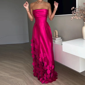 Sexy elegante fora do ombro cetim emendado oco para fora vestido de festa feminino verão sem costas vermelho chique banquete vestidos de noite 2025 novo