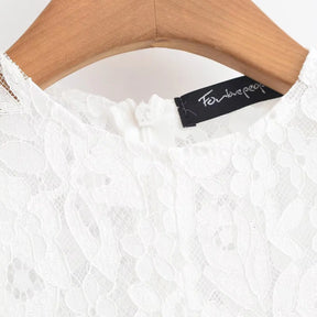 Fairycore impresso vestidos de renda gancho flor oco aberto para trás com zíper sexy vestido elegante para mulher no verão