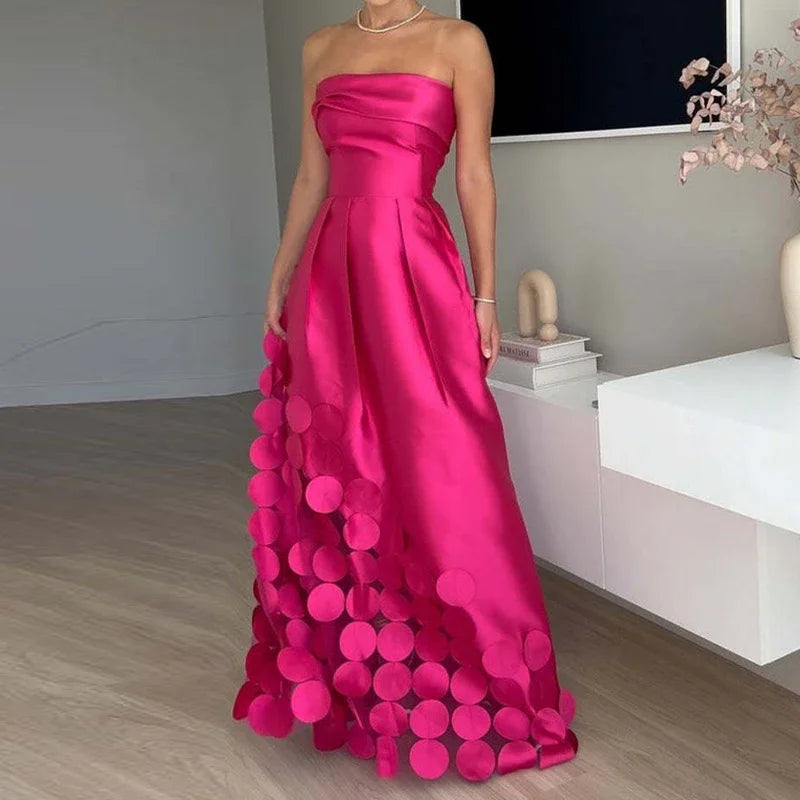 Sexy elegante fora do ombro cetim emendado oco para fora vestido de festa feminino verão sem costas vermelho chique banquete vestidos de noite 2025 novo