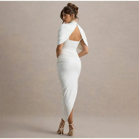 Chic sólido plissado hem retalhos vestidos longos feminino elegante o pescoço mangas completas roupões moda feminina férias high street wear