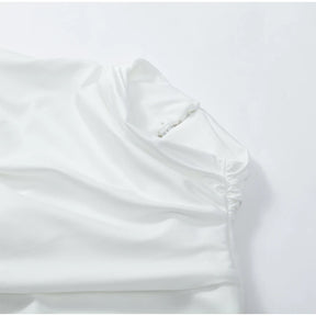 Chic sólido plissado hem retalhos vestidos longos feminino elegante o pescoço mangas completas roupões moda feminina férias high street wear