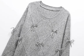 Trafshe arco camisola feminina outono inverno novo estilo preguiçoso solto exterior usar design anti-envelhecimento pulôver de malha topo ﻿ 1269568