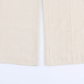 Elegante colete plissado calças de perna larga 2025 verão nova senhora calças compridas ternos moda babados fora do ombro regata calças soltas