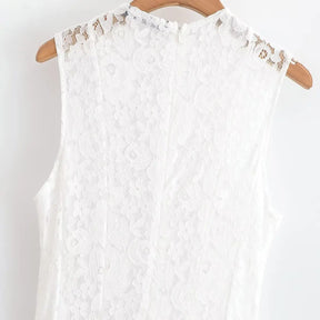 Fairycore impresso vestidos de renda gancho flor oco aberto para trás com zíper sexy vestido elegante para mulher no verão