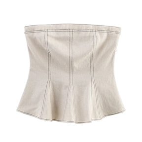 Elegante colete plissado calças de perna larga 2025 verão nova senhora calças compridas ternos moda babados fora do ombro regata calças soltas