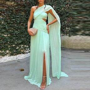 Novo sexy sem alças oco fenda vestido longo mulher verão sólido cintura alta boho maxi vestido senhoras magro plissado sem costas vestido de festa