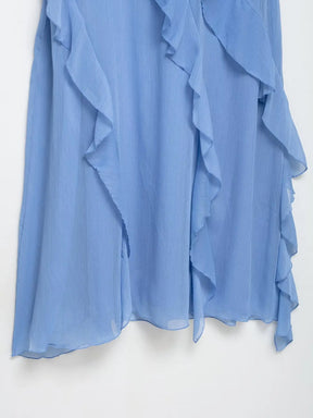 Myst & za2025 verão nova moda casual feminina simples e confortável temperamento em camadas vestido suspensor decorativo