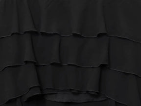 Roupas femininas 2025 verão novo produto estilo doce e picante em camadas decoração halter pescoço colarinho irregular vestido longo