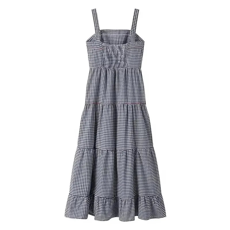 Traf mulher bordado vestido azul elegante casual deslizamento vestidos longos vestido de festa feminino
