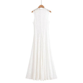 Fairycore impresso vestidos de renda gancho flor oco aberto para trás com zíper sexy vestido elegante para mulher no verão