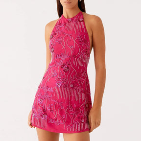 Pena lantejoulas partywear mini vestidos femininos elegante malha pura lantejoulas feminino vestido de manga longa 2024 novo clube vestidos de noite